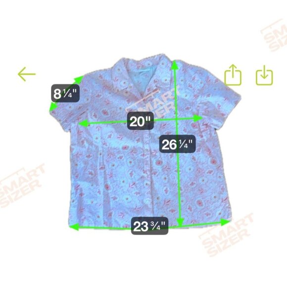 Liz Claiborne Shirt Lizsport Womens XL Pink Floral Short Sleeve Button Up Top - Picture 6 of 6